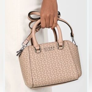 GUESS Pink Logo Pattern Satchel